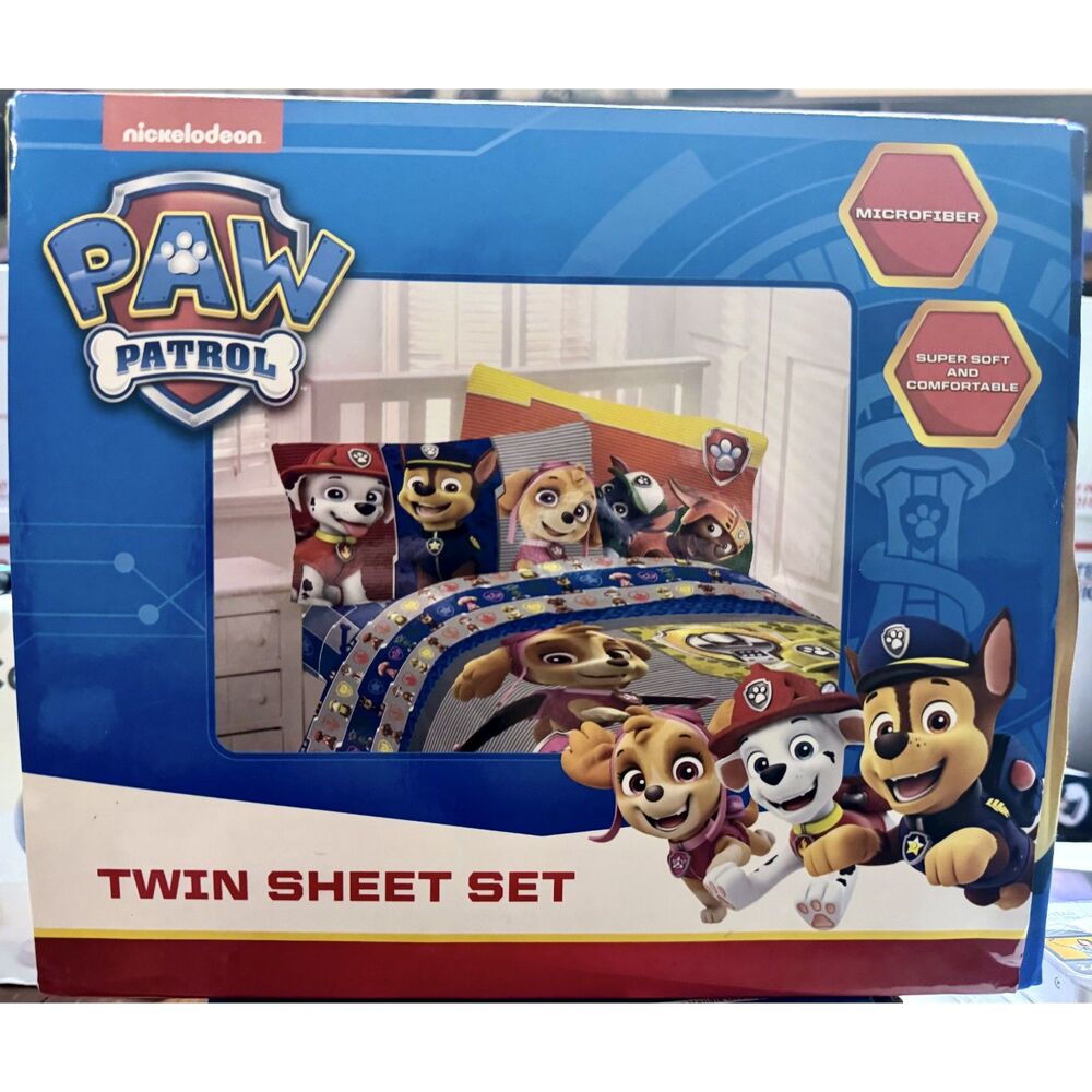 Franco Kids Bedding Super Soft Paw Patrol Sheet Set  3 Piece Twin Size